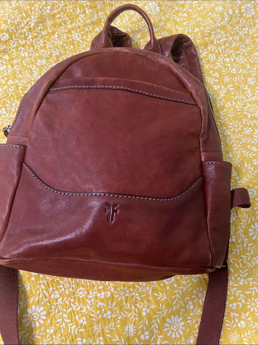 Frye Chestnut Brown Leather Backpack
